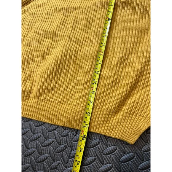 Michelle Mason Wool Cashmere Cold Shoulder Sweater Mustard Yellow Womens P XS - Picture 7 of 7